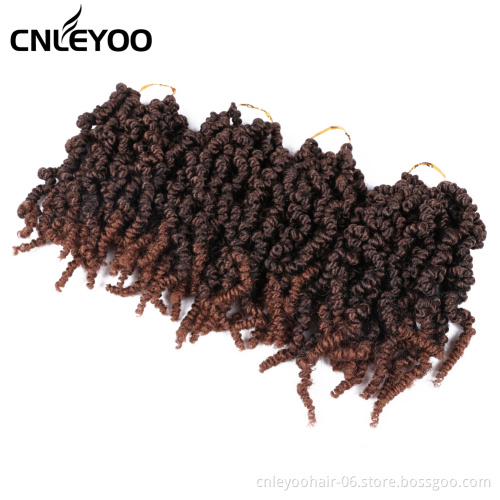 Brown Spring Senegalese Twist Crochet Hair 10 Inch Pre-twisted Spring Crochet Braids For Women